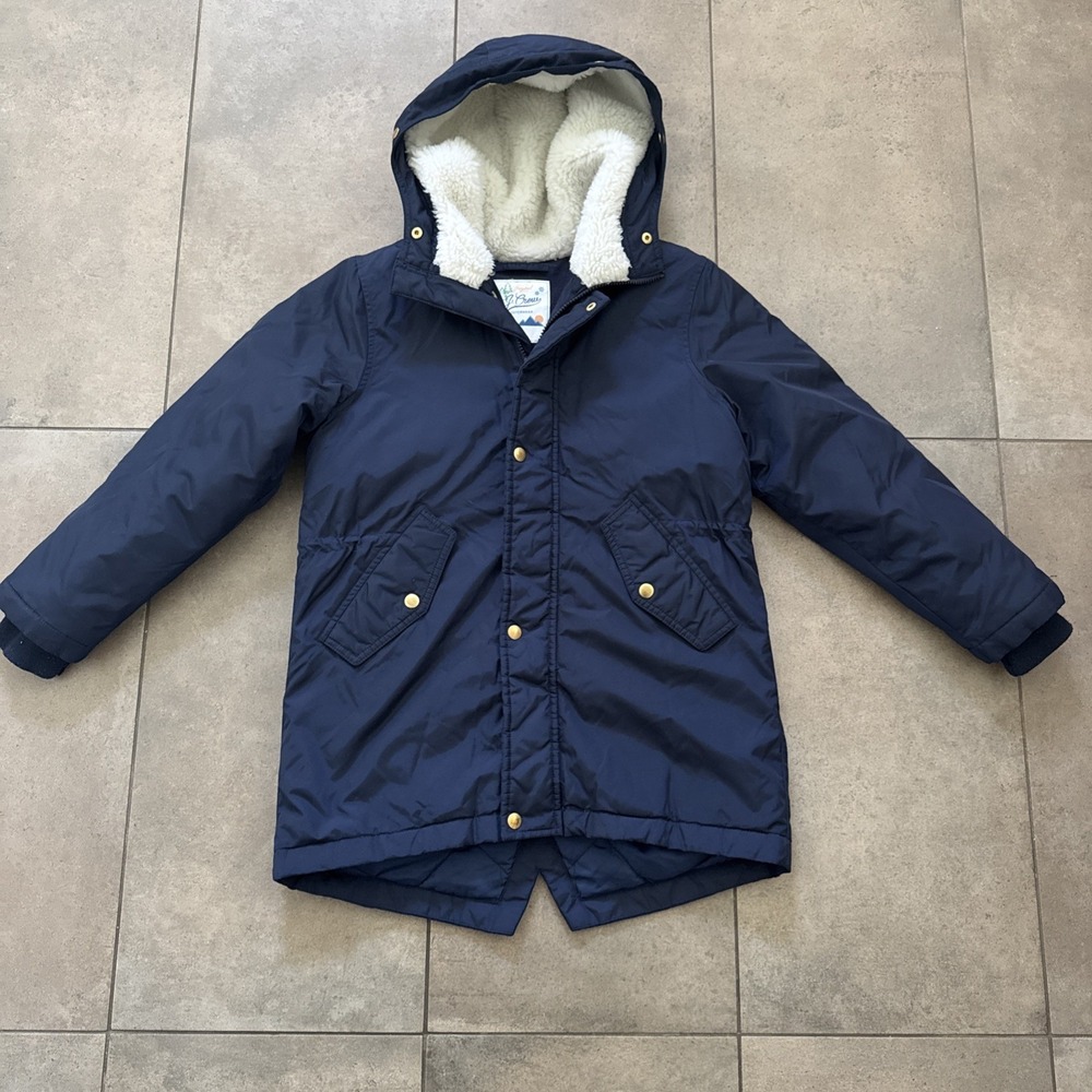 Crewcuts Coat Winter Kids Large (12) Blue Fishtail Parka Outerwear Primaloft